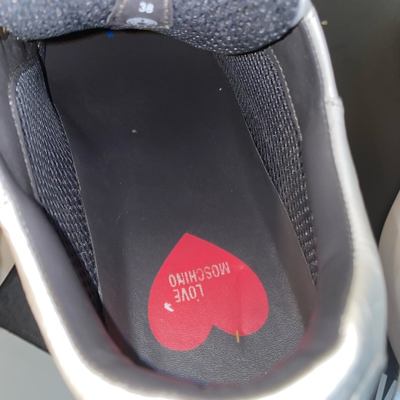 Love Moschino womens embossed leather heart patch chunky trainer size 38 - Picture 9 of 16